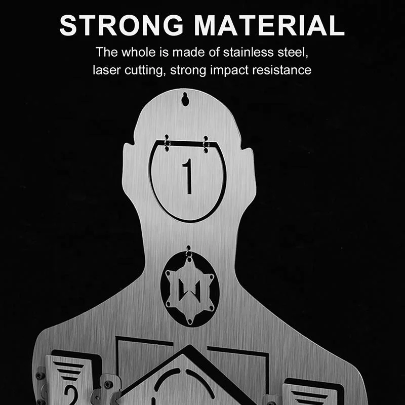 Treni per esercizi bersagli da allenamento per tiro al bersaglio a metà corpo in acciaio inossidabile Bersagli portatili in acciaio metallico