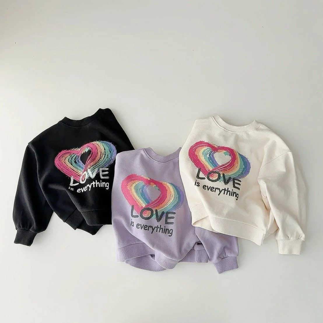 

2025 Autumn New Children Casual Sweatshirt Fashion Girls Heart Sweatshirt Baby Long Sleeve Cotton Pullover Tops Kids Clothes
