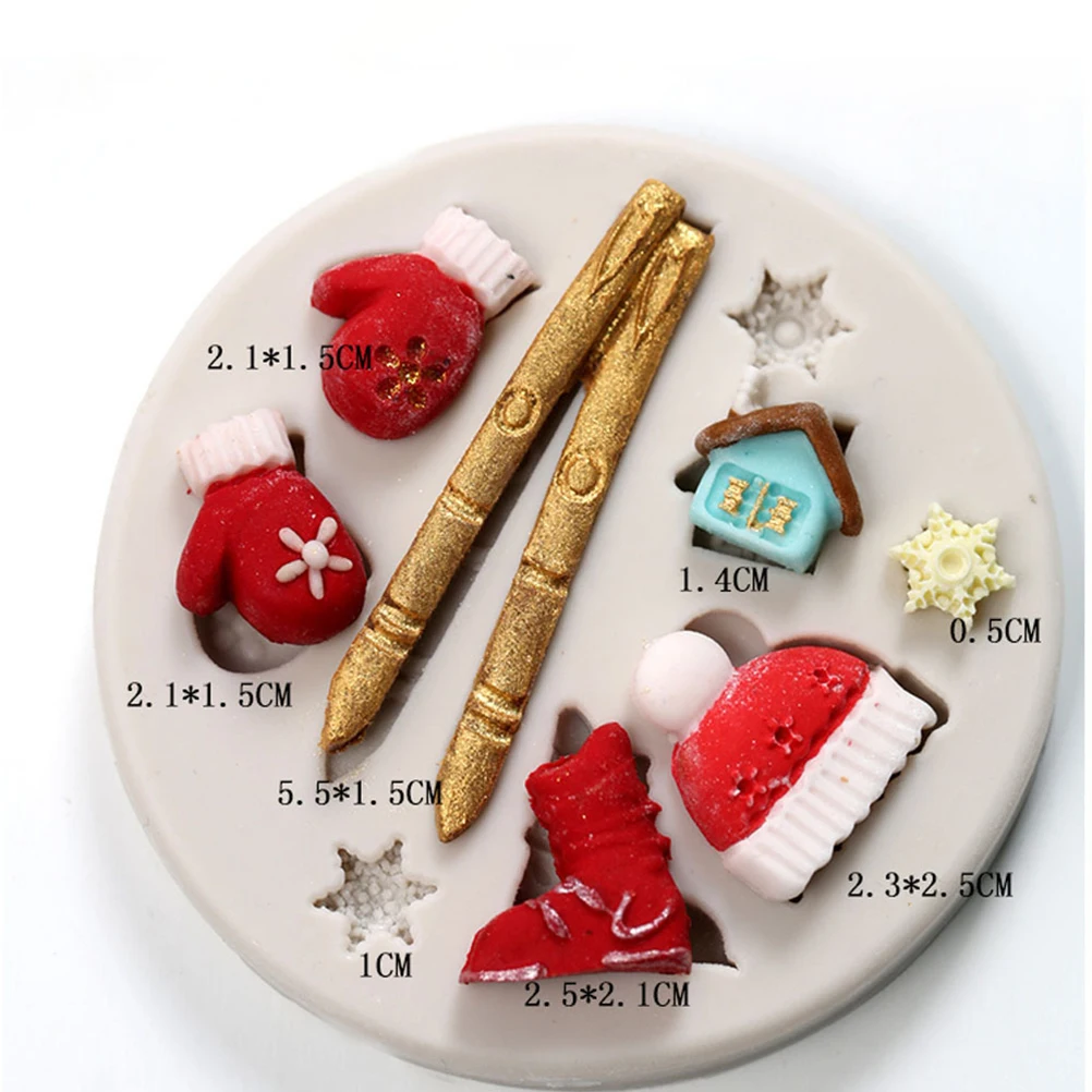 

Christmas Silicone Mold Snowflake Stocking Hat Cake Chocolate Fondant Baking Diy Kitchen Tool Non-Stick Flexible Heat