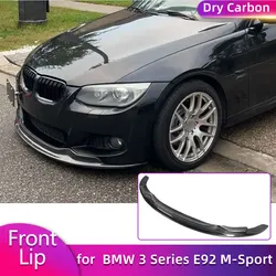 Carbon Fiber Car Front Bumper Lip Spoiler For BMW 3 Series E92 LCI M Sport Coupe 2010-2013 Front Lip Chin Apron Guard Body Kit