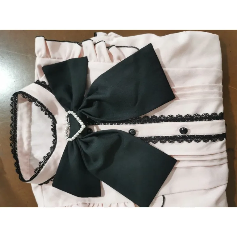 Japanese Gothic Lolita Cosplay Costume Ribbon Short jirai kei clothes Girls Sweet Cute Lace A-Line Mini Skirts Black Pink kawaii