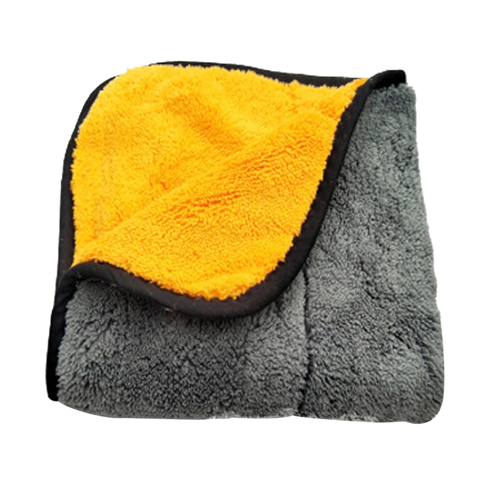 

Cleaning Towel Car Body Polish Cloth Microfiber Car Washing Towel Double Sided Rag, Yellow Grey