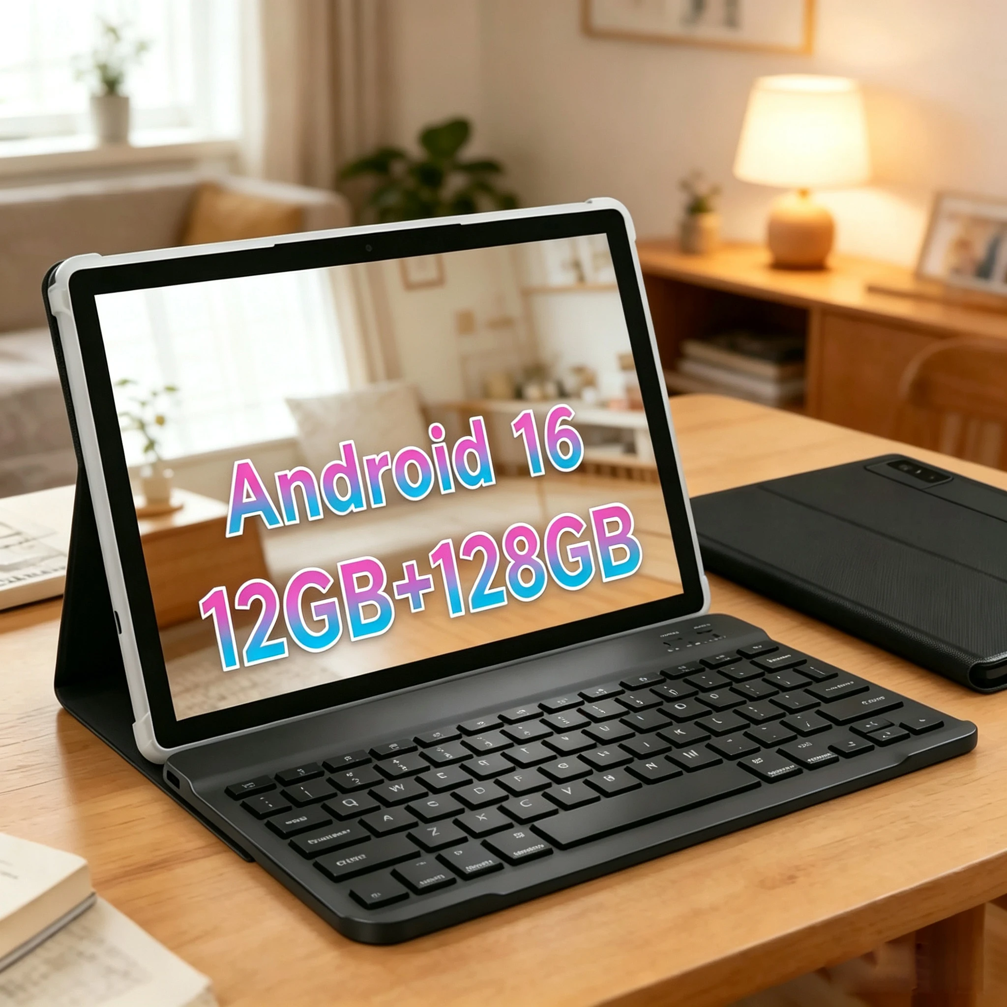 ANRY 10.1 Inch Android 16 Tablet 12GB RAM 128GB ROM Octa-Core Processor 1280x800 IPS 5000mAh Battery WiFi Tablet With Case