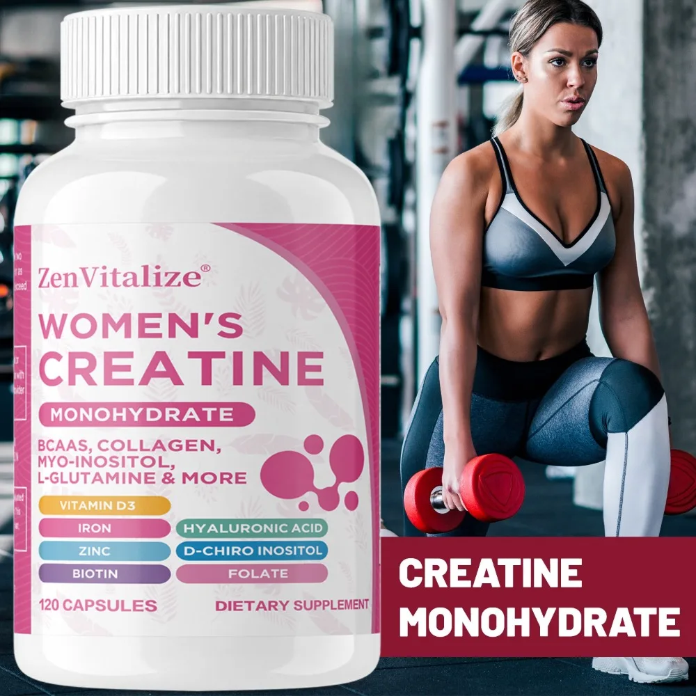 Creatine Monohydrate Capsule - Increases Endurance, Builds Muscle, Improve Athletic Performance, Energy and Focus, Non-GMO