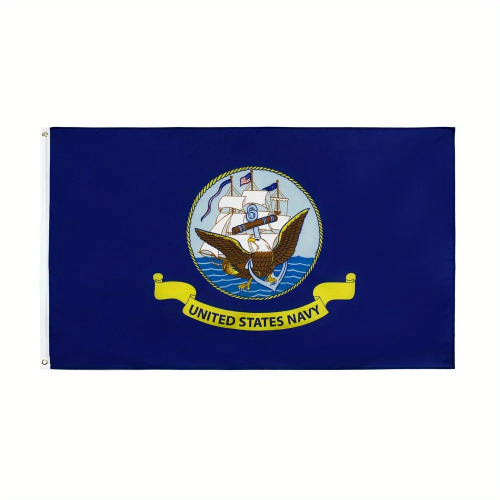 US Navy Seal Flag, 90x150cm, Vivid Polyester, Double Stitched & Grommets, Indoor/Outdoor, Garden Decor, American Military Emblem