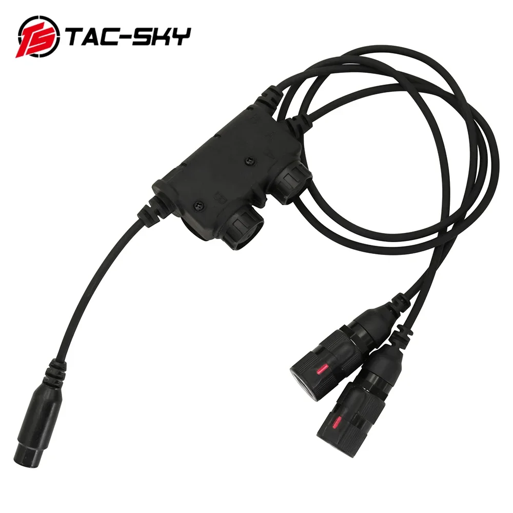 TAC-SKY RAC Adapter Tactical Dual Communication 6 Pin PTT for PRC 148/152 Walkie Talkie Tactical Headset COMTA Shooting Headset