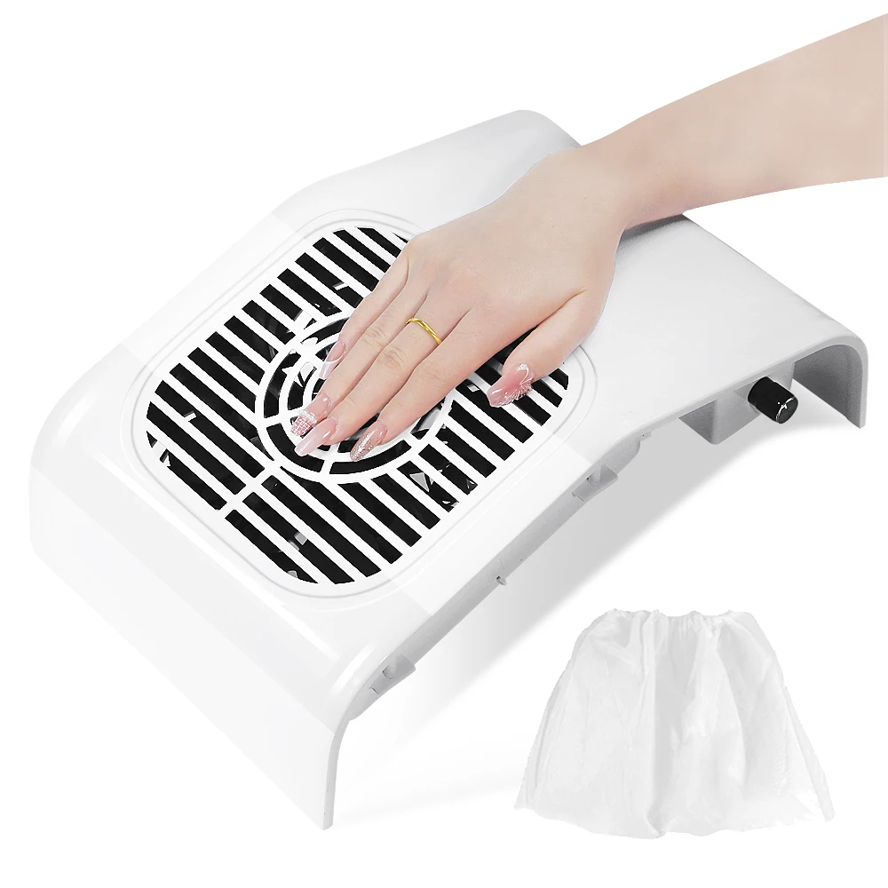 Durable Nail Vacuum Cleaner Built-in 4 Powerful Fans with Washable Storage Bag and Stepless Speed Switch, for Beginner Nail Tool
