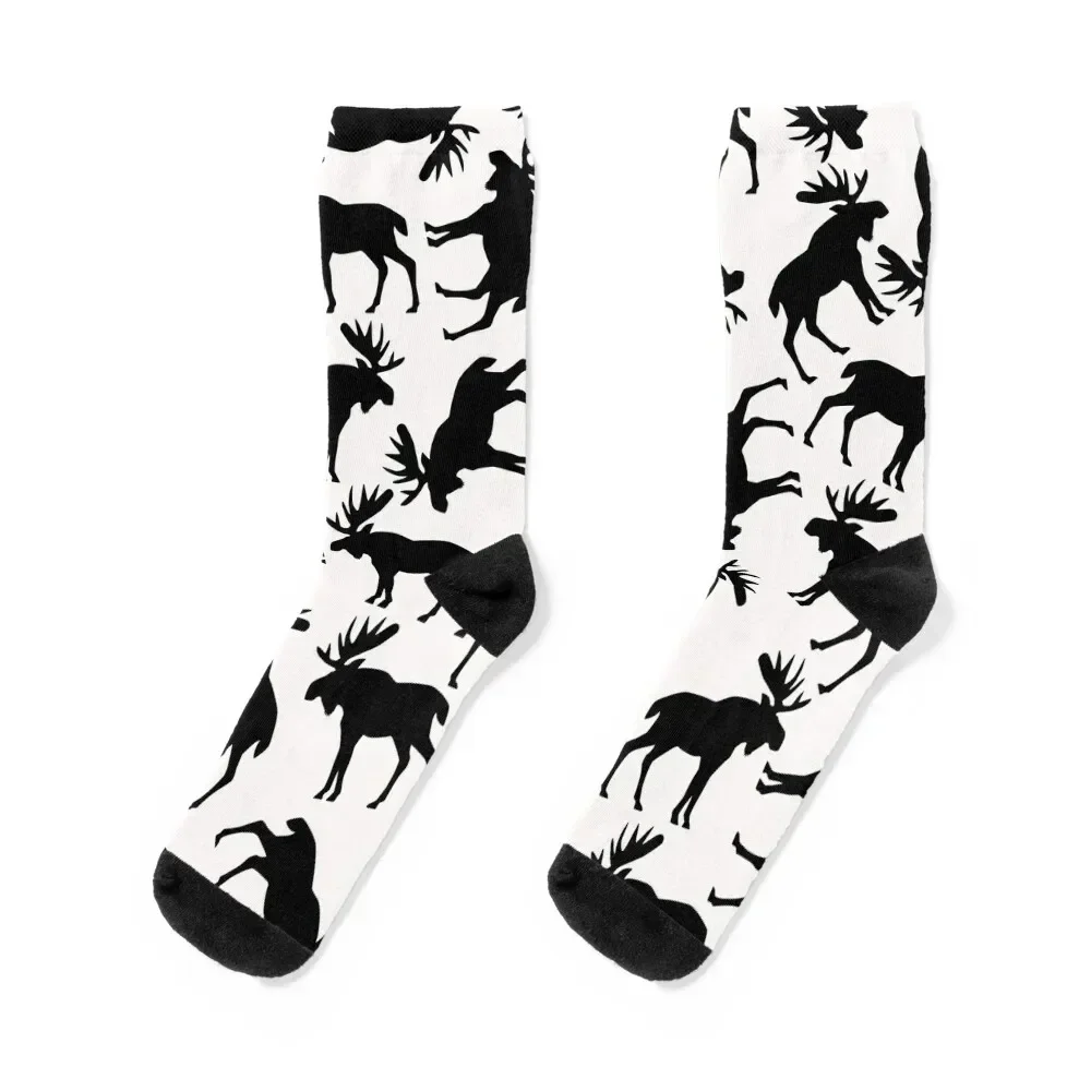 

Moose Elk swedish retro scandinavian decorative pattern Socks winter hiking funny gift Boy Child Socks Women's
