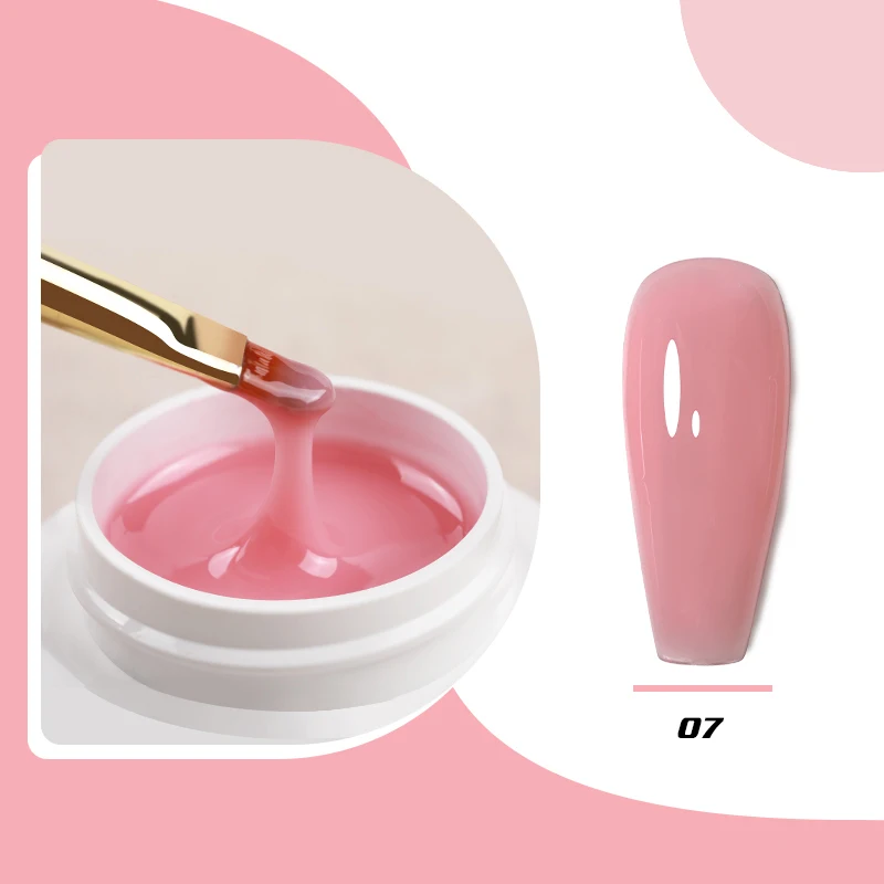 15ml Extension Gel Nail Polish Builder Nails Gels Clear Nude Pink Nail Art UV LED 12 Colors Hard Gel Manicur Semi Permanent