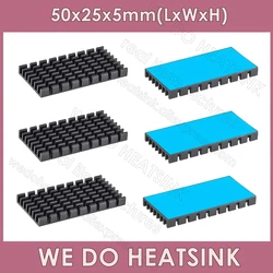 WE DO HEATSINK 50x25x5mm Without or With Thermal Pad Black Slotted Anodized Aluminum Heatsink Cooler Radiator