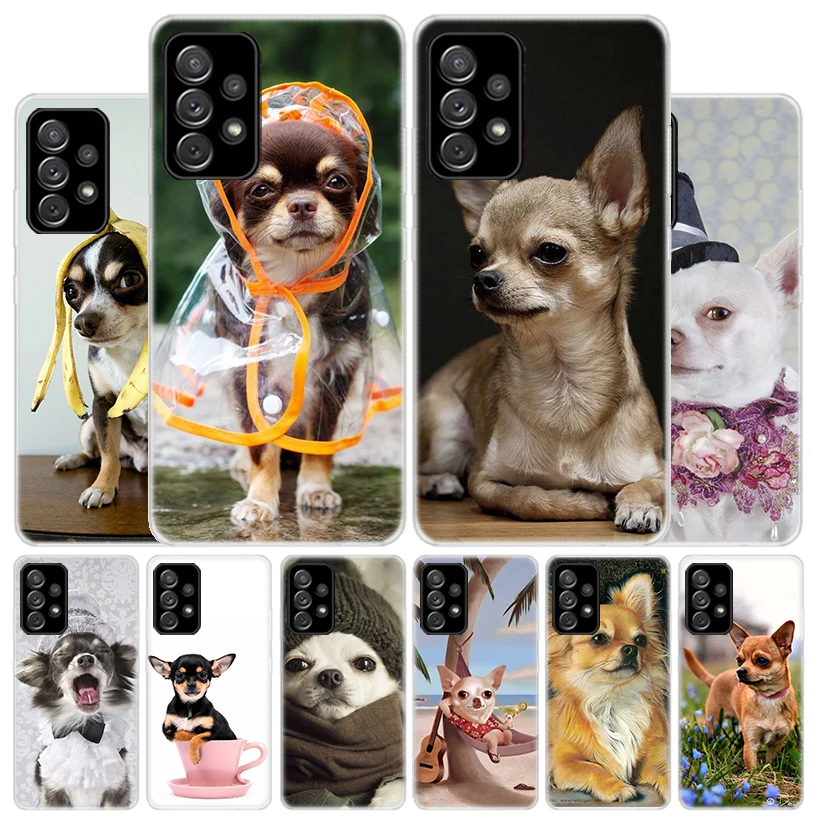 Chihuahua Puppy Teacup Dogs Cover Phone Case For Samsung Galaxy A55 A54 A53 A52 A15 A14 A13 A12 A35 A34 A33 A32 A25 A24 A23 A22