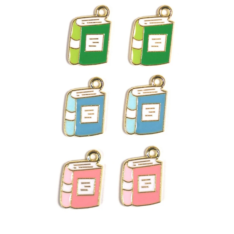 10pcs Enamel Book Charms 11*17mm Necklace Bracelet Hand Make Jewelry Accessory DIY Handmaking Pendant for Women Wholesale