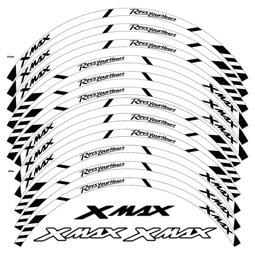 Pegatina reflectante para rueda de motocicleta, cinta de rayas para llanta para XMAX 150, 250, 300, xmax300, xmax250, xmax150, XMAX150