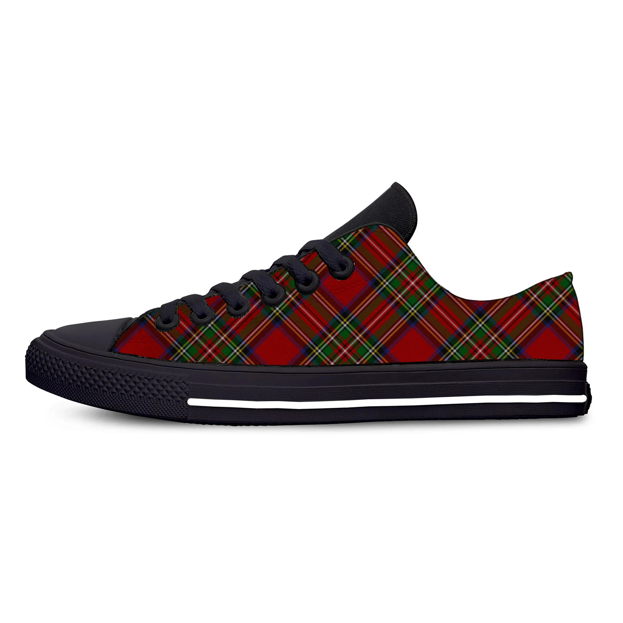 Hot Scottish PLAID ROYAL STEWART TARTAN Cool Fashion Casual Shoes Low Top Breathable Men Women Sneakers Lightweight Board Shoes