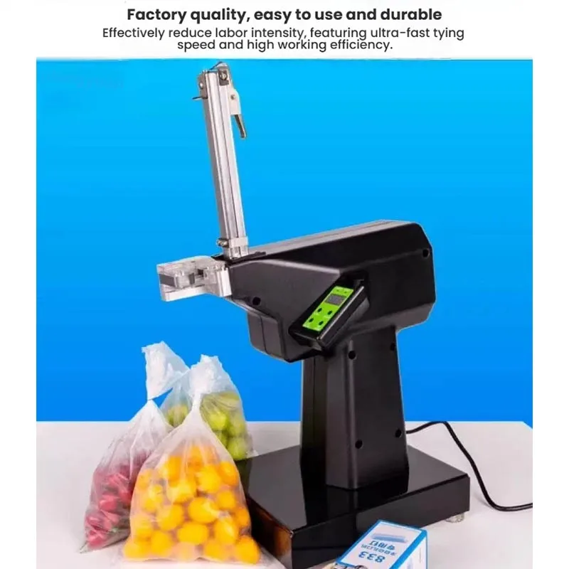 Compact Digital Control Net Bag Clipping Machine Adjustable Staple Interval Easy Operate Mesh Bag Sealing Machine - view 5