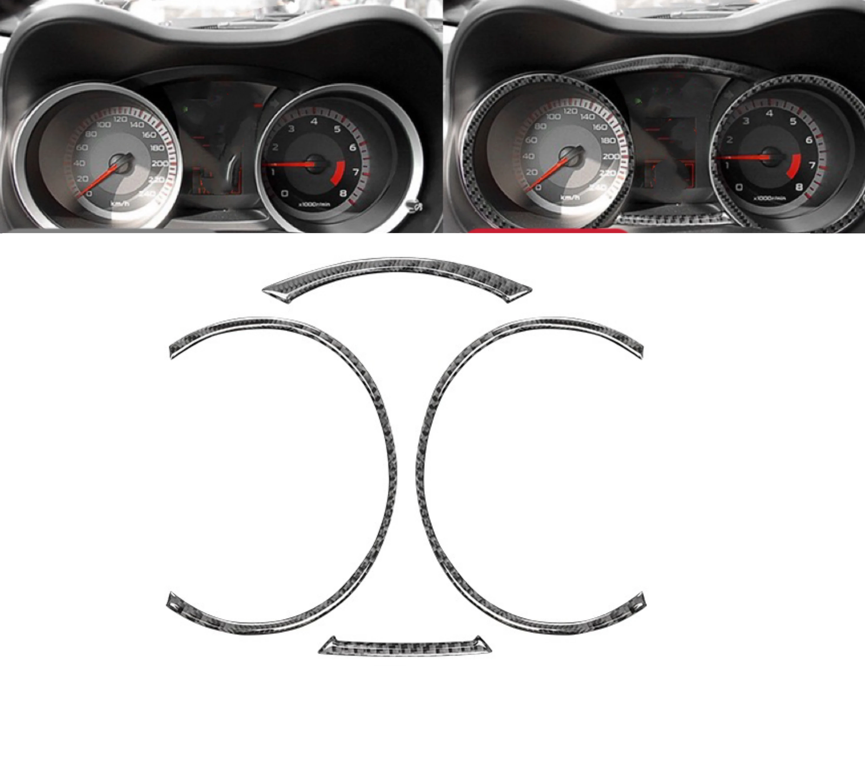 Pop For Mitsubishi Lancer GT GTS ES DE 2008-2015 Carbon Fiber Car Accessories Speedometer Sticker Instrument Panel Modified Cove