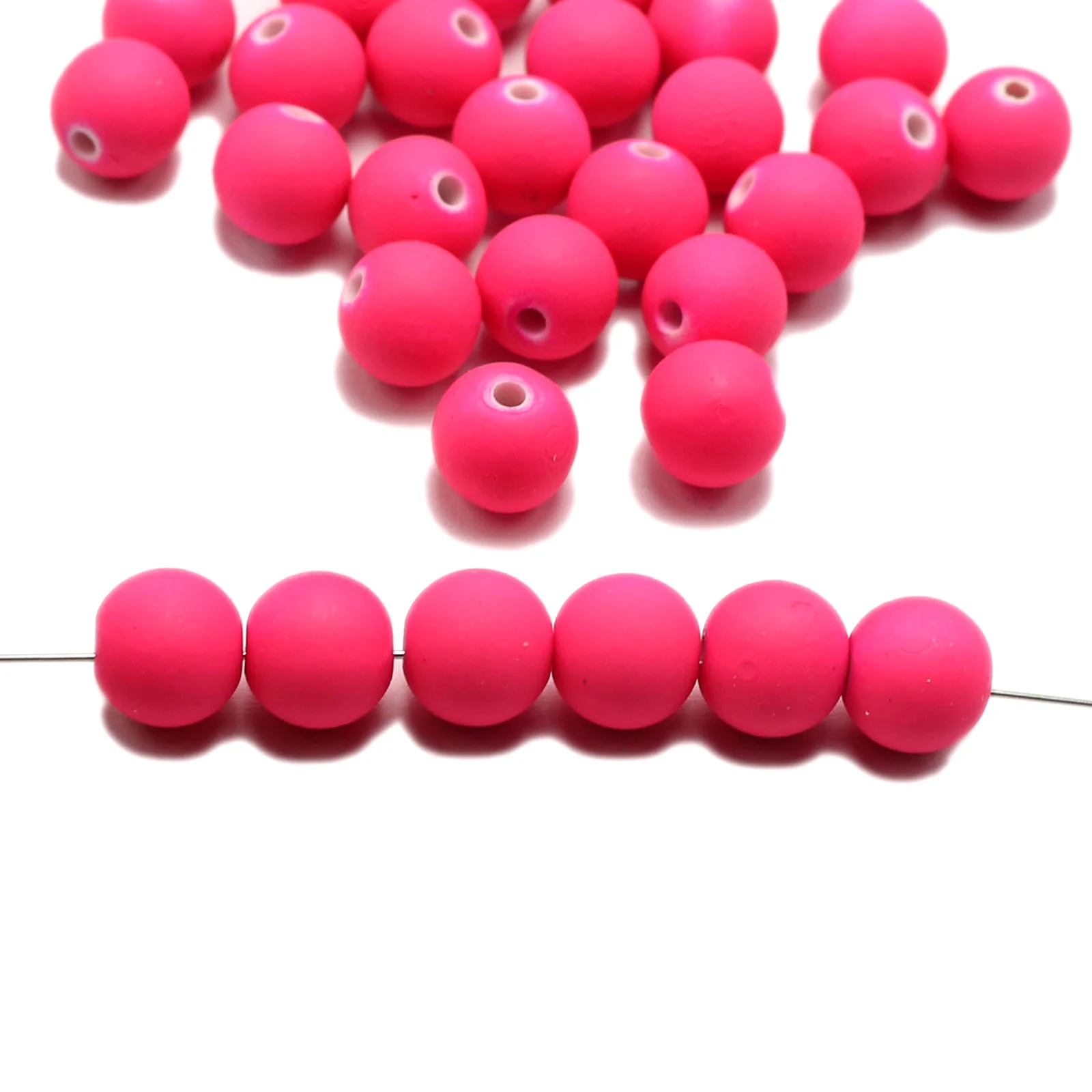 200 Mixed Matte Fluorescent Neon Beads Acrylic Round Beads 8mm(0.32\