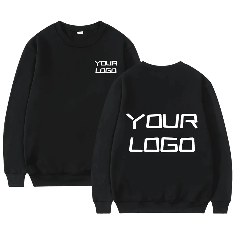 Customizable Brand Logo Autumn and Winter Crew Neck Pullover Unisex Fashion Casual Top Hoodless Sweatshirt Comfortable Sweater