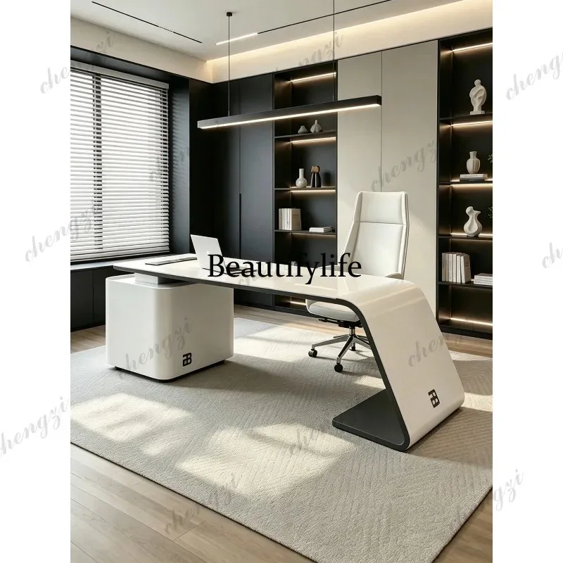 F4567 Modern Desk Slate Desktop Computer Desk Office Italian Simple Home Desk