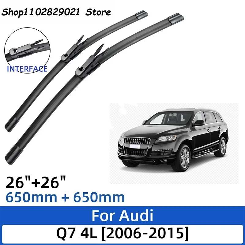 

2PCS For Audi Q7 4L 2006-2015 26"+26"Front Rear Wiper Blades Windshield Windscreen Window Cutter Accessories 2013 2014 2015