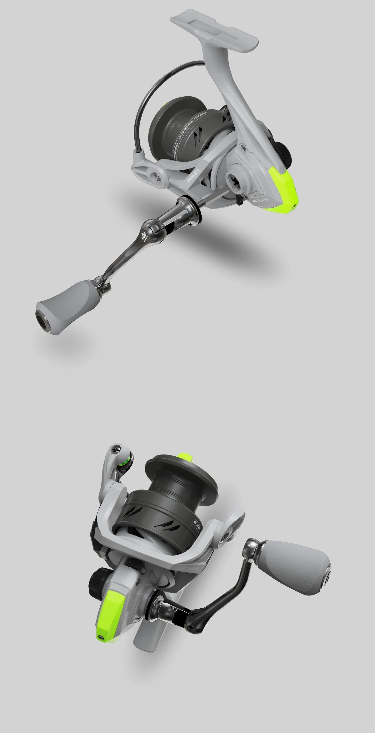 HANDING Graue M1 Spinnrolle mit 12kg Maximaler Bremskraft, 9+1 Kugellager, 5,2:1 Übersetzungsverhältnis, Leistungsstarke Rolle für Barsch, Bass, Hecht – Detail 12