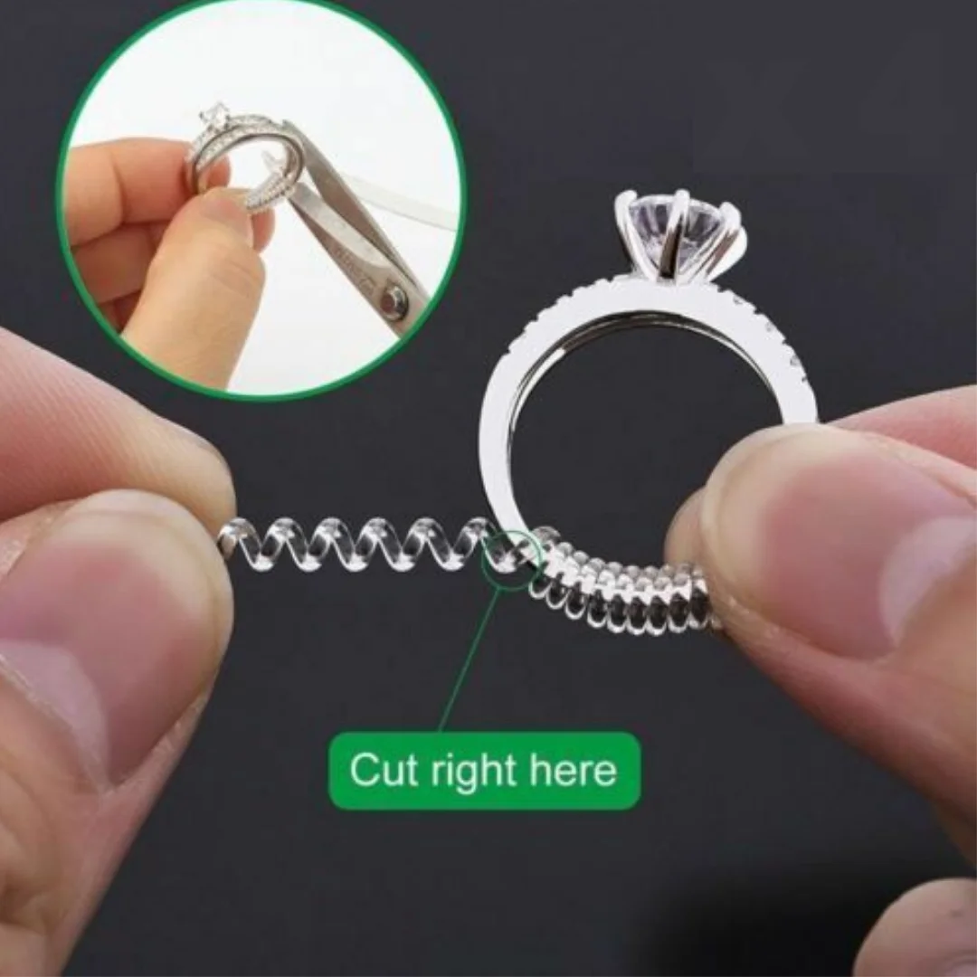 Invisible Transparent Comfortable Spiral Ring Size Adjuster Universal 10cm Reduced Finger Ring Wrapped Spring Thread Artifact