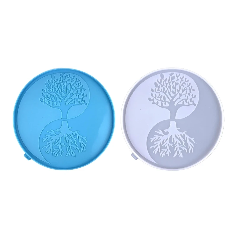 

Fast Reach Wall Art Silicone Molds Tree-of-Life and Moon Epoxy Resin Casting Molds for DIY Craft Wall-Hanging Decorations