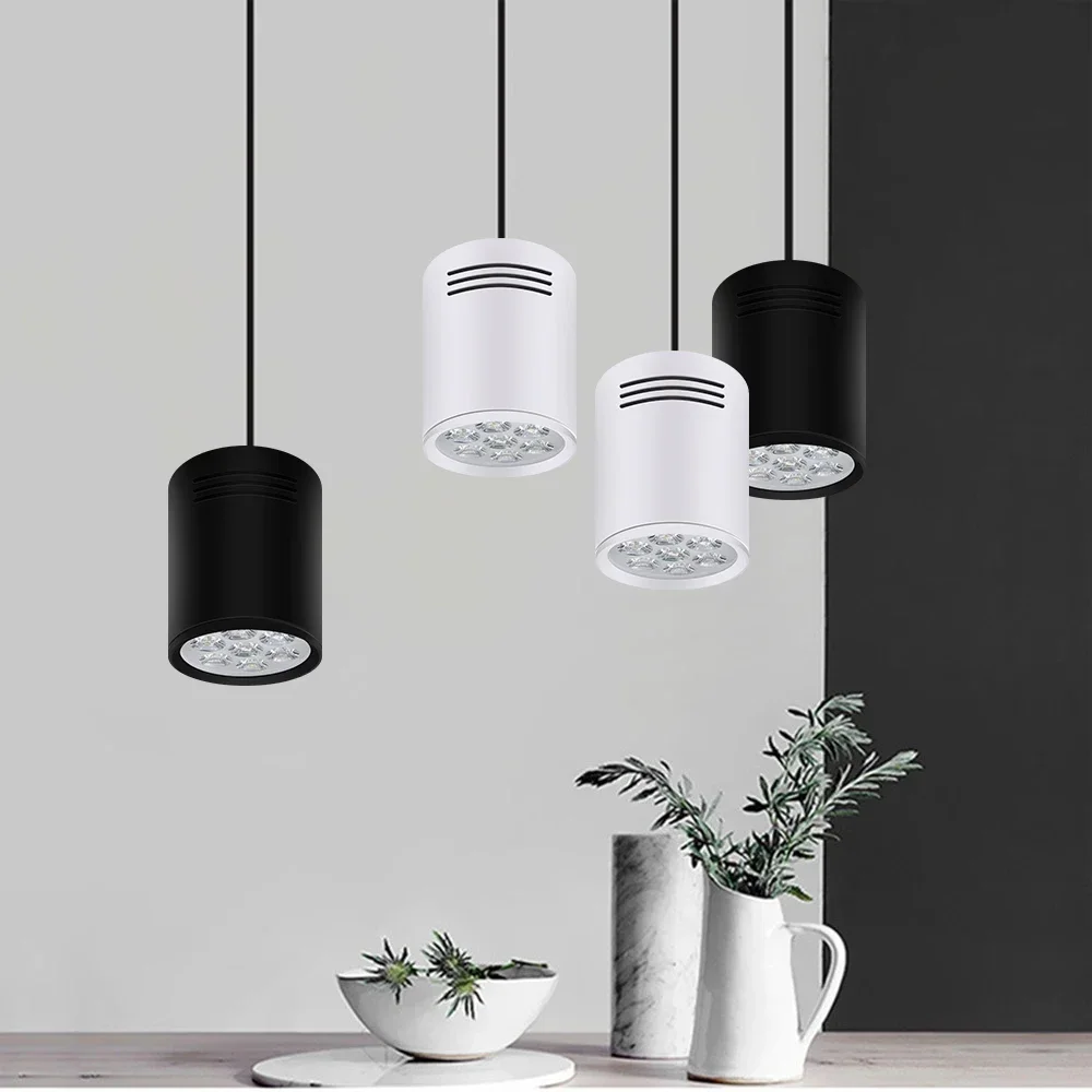 

Проволочный подвесной светодиодный потолочный светильник для поверхностного монтажа, потолочные светильники AC85-260V, белый/черный, 3 Вт/7 Вт/9 Вт/12 Вт для гостиной, спальни, прихожей