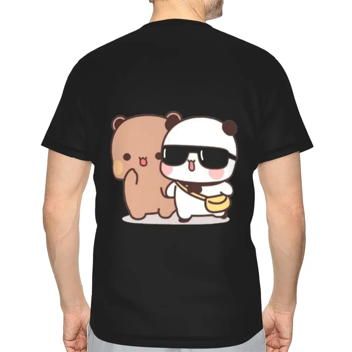 Bear And Panda Bubu Dudu Balloon polyester T-Shirt Men'sClassic T Shirts Men O-Neck Short Sleeve