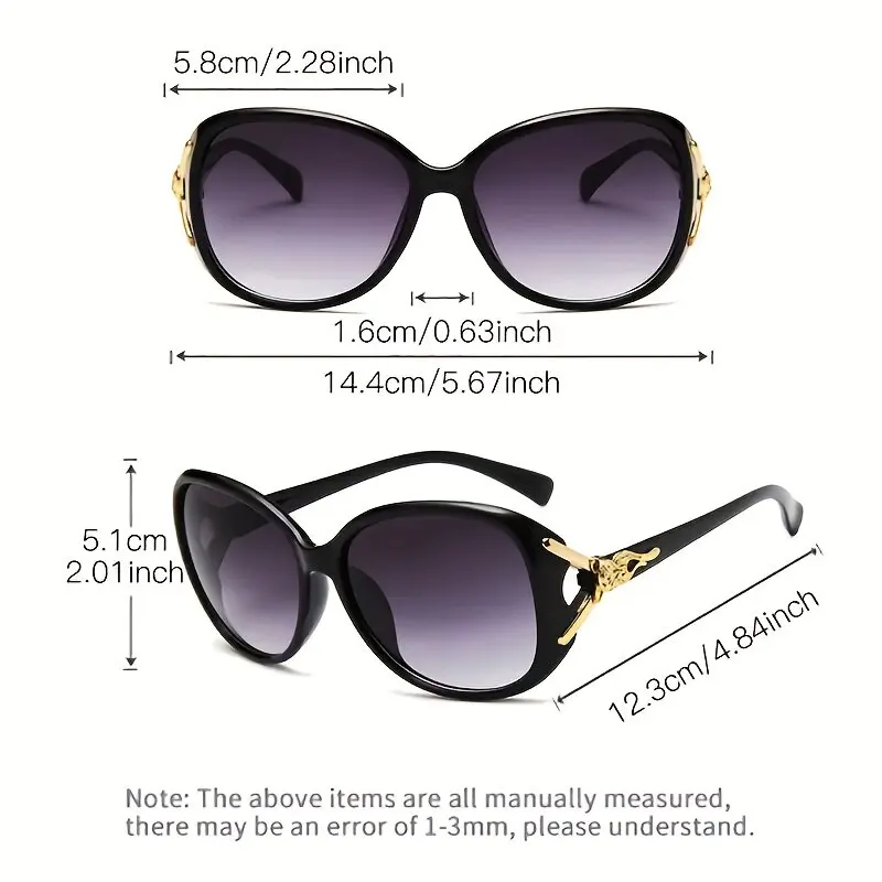 5 uds gafas de sol de gran tamaño a la moda para mujer PC gafas de sol con gradiente de marco grande para mujer gafas de sol para mujer