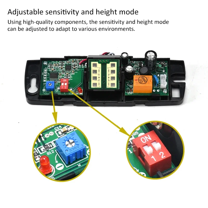 Imagem -03 - Sensor de Microondas de Porta Automática Sensor Infravermelho Interruptor de Prova de Porta Deslizante Elétrica Interruptor de Abertura de Portão Automático