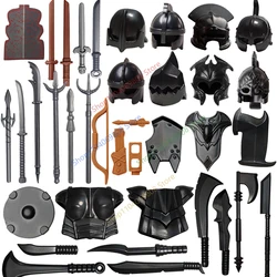 Medieval Building Blocks Knight Soldier Military Accessories Helmet Armor Bow Arrow Axe Vests Sword Spear Knife Shield Brick Toy