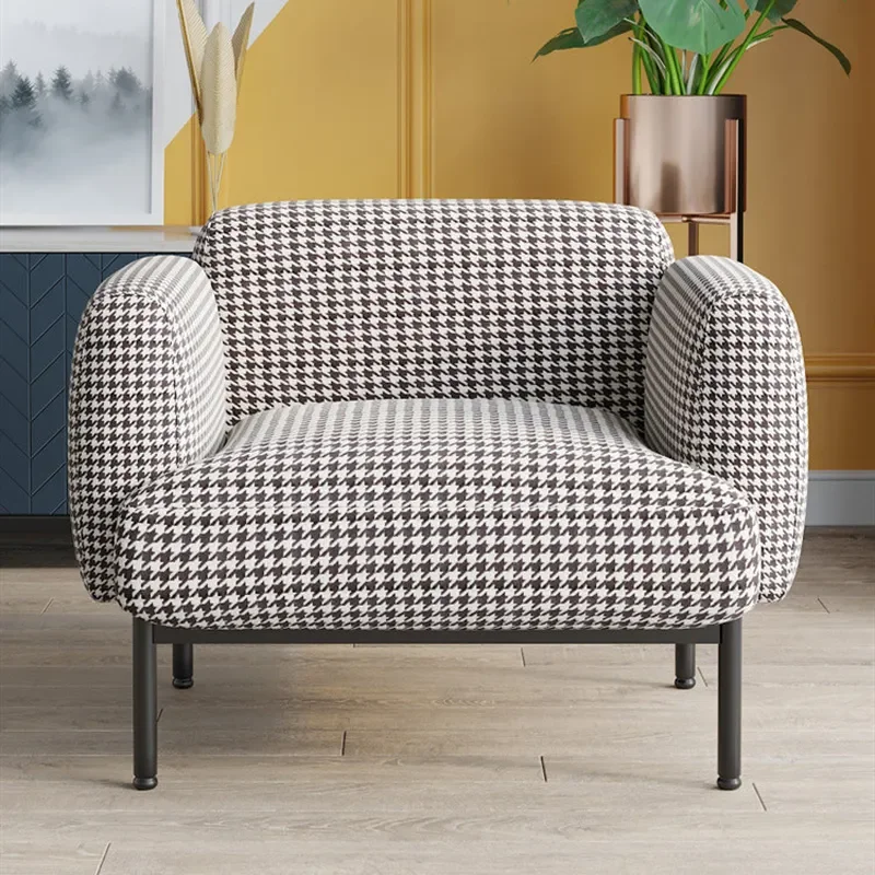for Tiger Chair Single Sofa Thousand Bird Grid Backrest Armchair Leisure Furniture Nordic Style High Lazy Chair