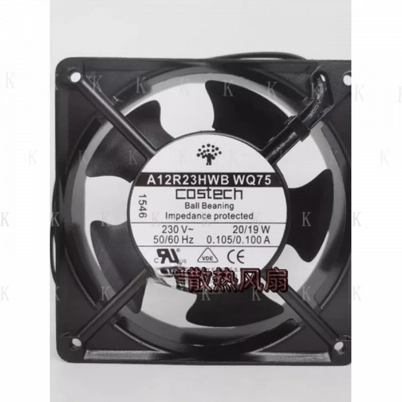

C FOR Costech A12R23HWB WQ75 230V 20/19W 12CM Cooling Fan