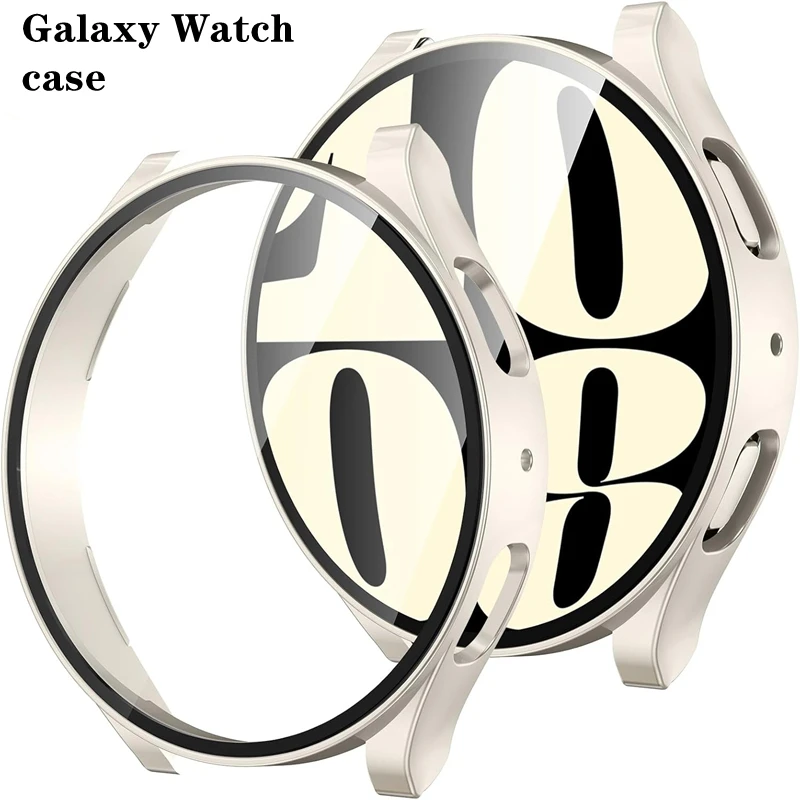 

Screen Protector Case for Samsung Galaxy Watch 7 6 5 4 44mm 40mm Matte Hard PC Case+Tempered Glass Full Protective Cover Bumper