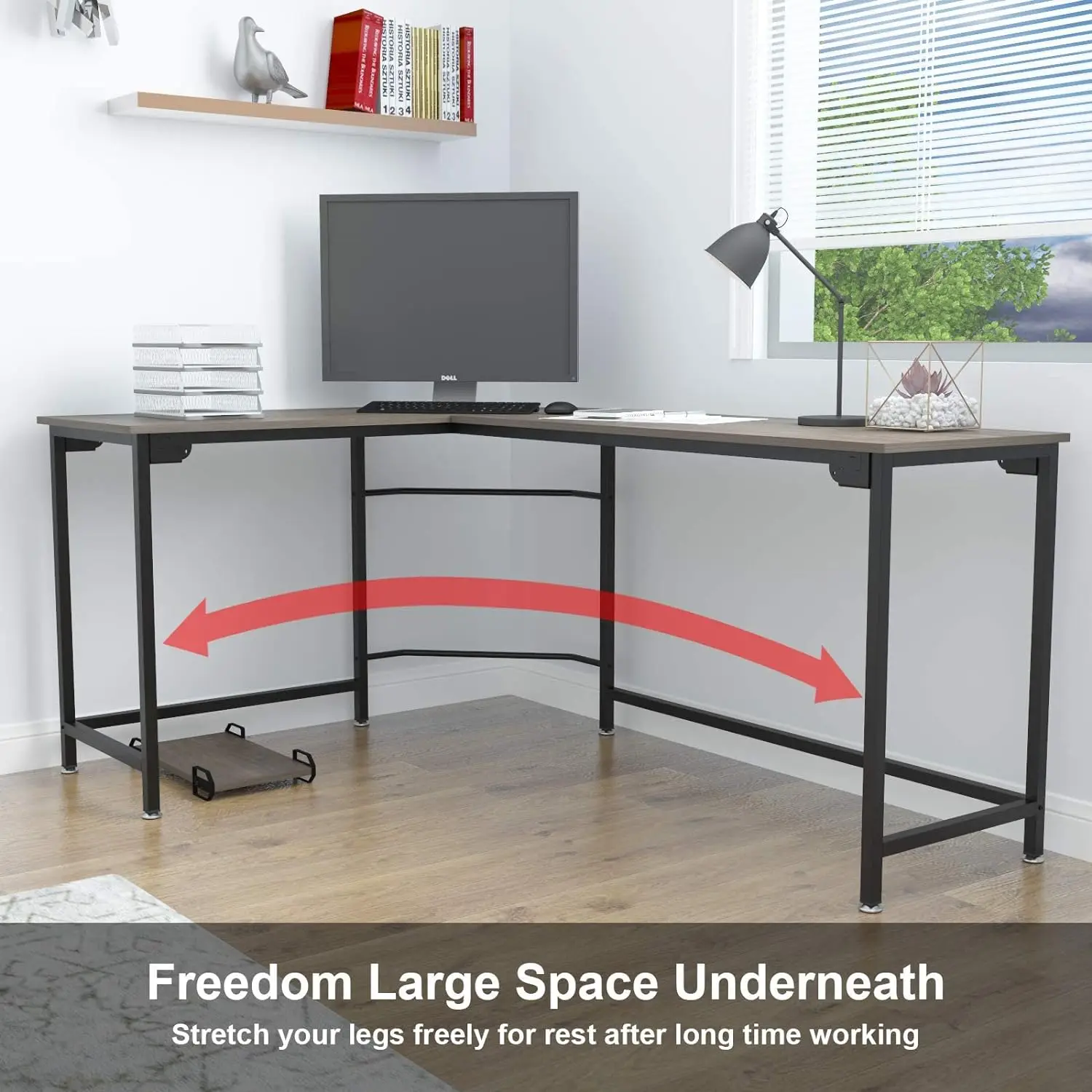 L Shaped Desk Corner Gaming Computer Desks for Home Office PC Workstation Study Writing Work Gamer Table, Easy to Assemble