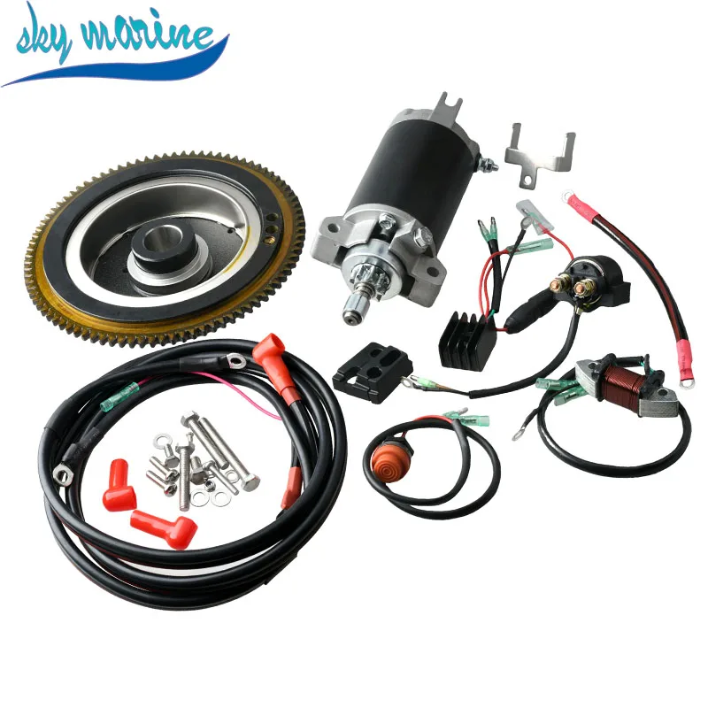 Boat Electric Start Kit For YAMAHA Outboard Motor T40 2 Stroke 40HP Starter Motor Set Electrical Start Conversion Kit Model 66T