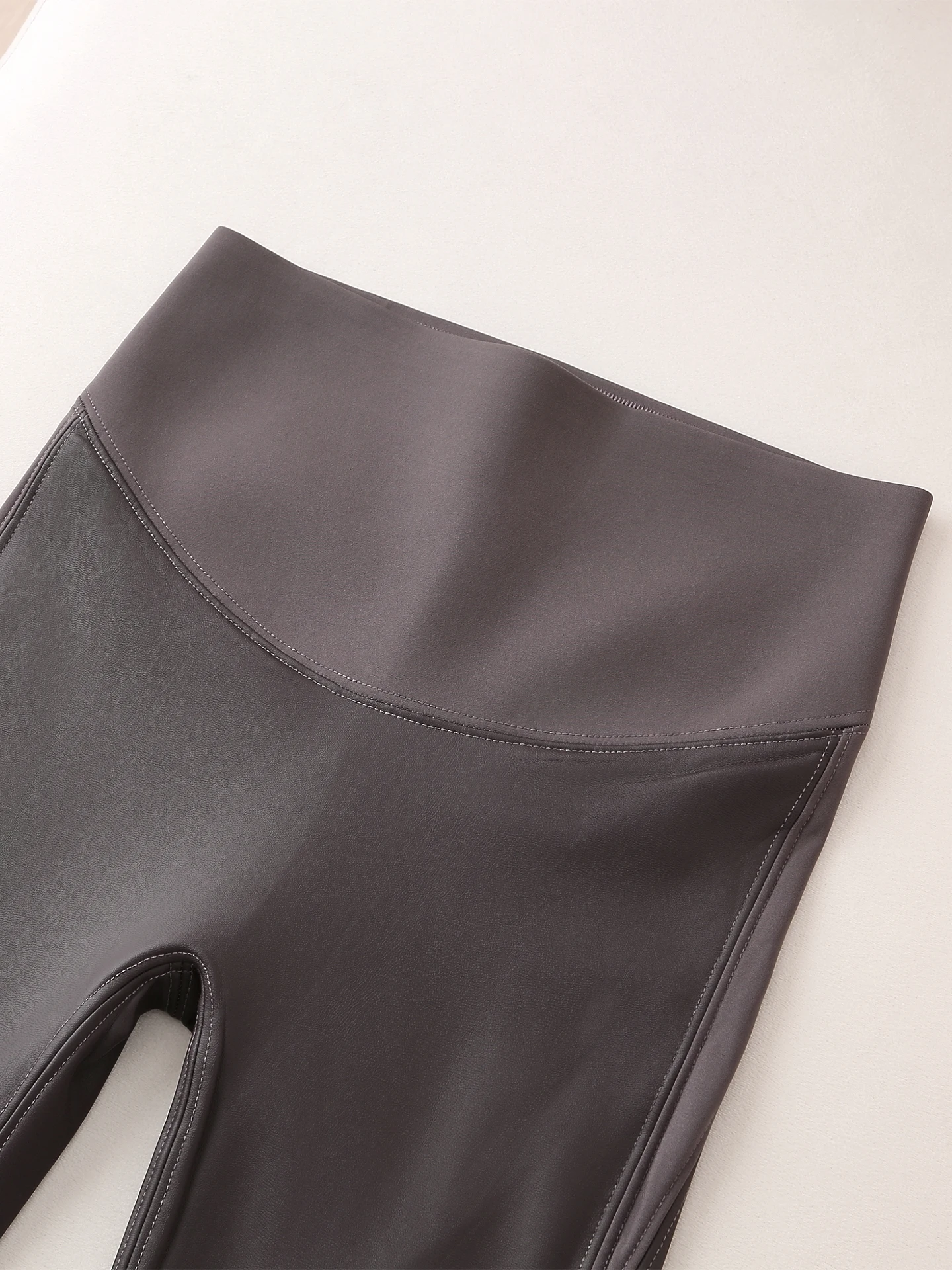 Fce Lined arkskin Pants High Waist Slimming Fitn Yoga Bot PU Leather Tight Women's Casual Long Trousers