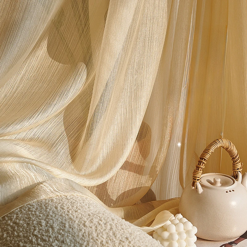 

French Style Light Luxury High-grade Transparent But Not Transparent To People Window Screening Bedroom Balcony Ins Wind