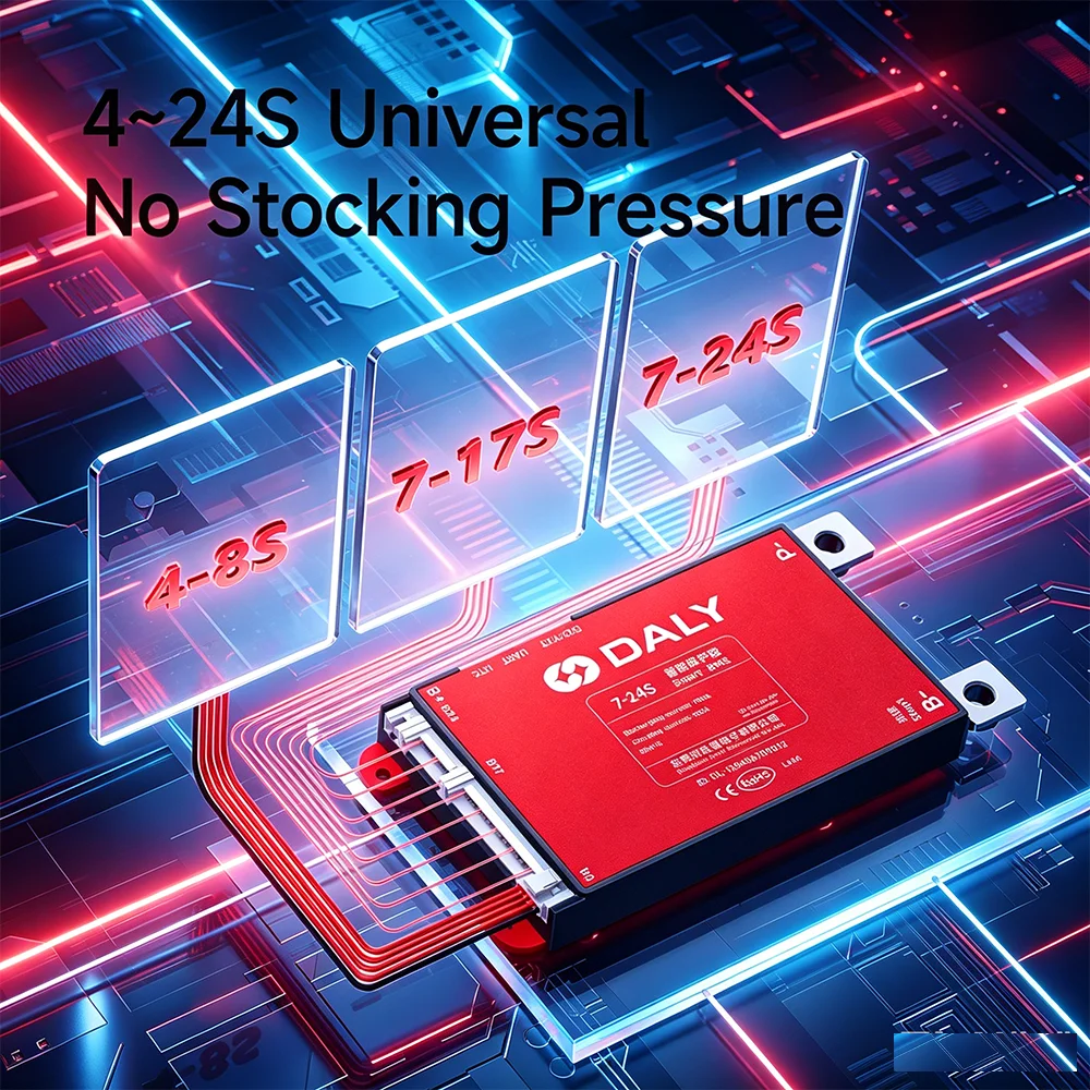 Daly Smart BMS Lifepo4 4S  Li-Ion LTO 30A 40A 60A 80A 100A 150A 200A 4S 6S 8S 12S 13S 14S 16S 17S 20S 24S Bluetooth UART BMS Bat view 3