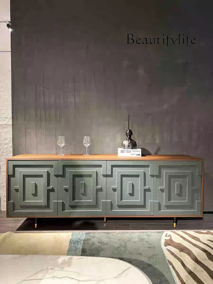 

Creative light luxury dining side cabinet Entry porch cabinet Entry retro walnut color locker