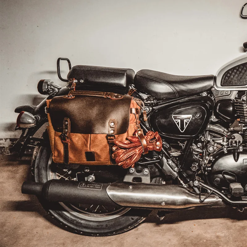 Waterproof Motorcycle Side Bag Universal Retro Rear Seat Bag