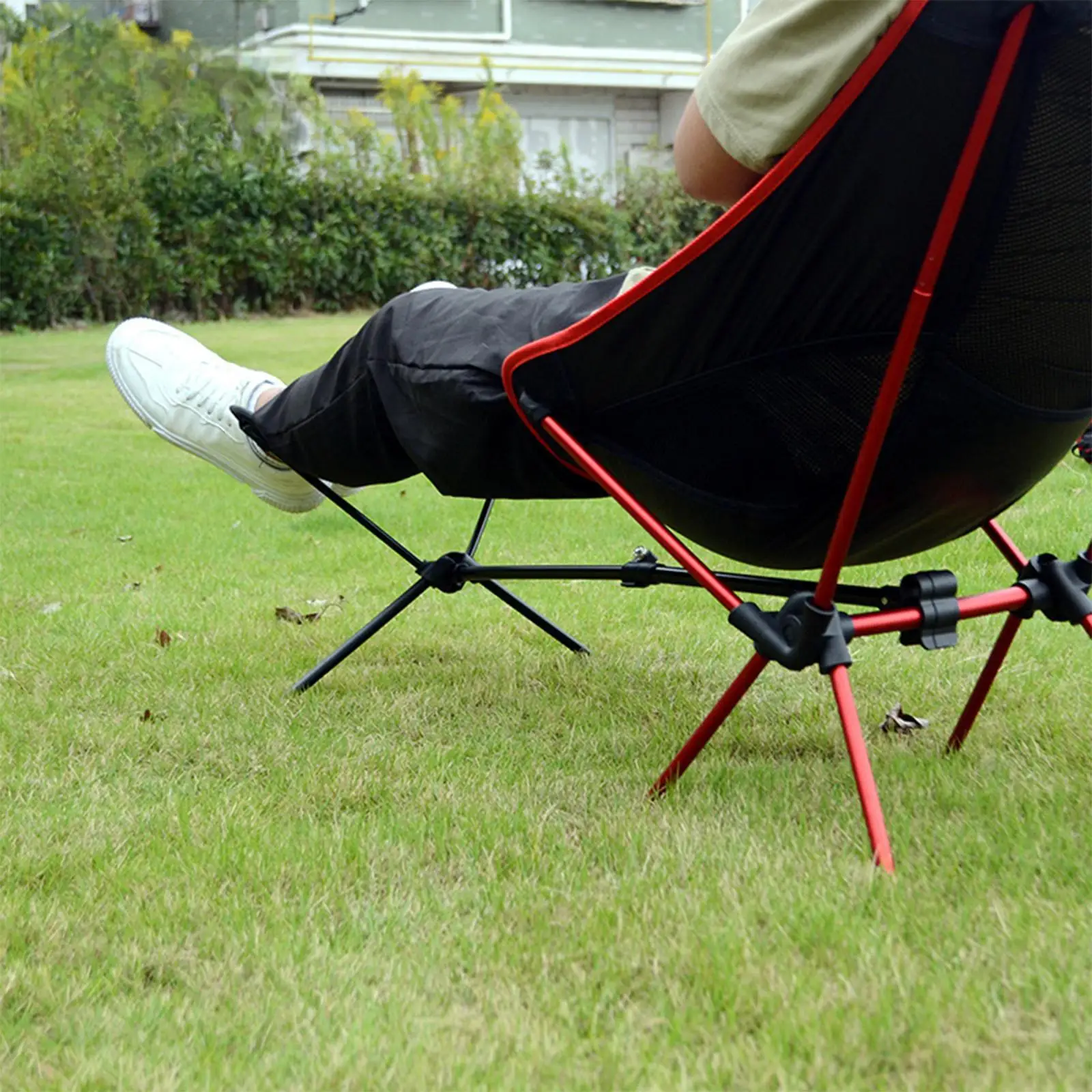 Camping Foot Rest Leg Rest Chair Foldable Compact Footrest Stool Attachment for Travel Beach Hiking Gardening Backpacking