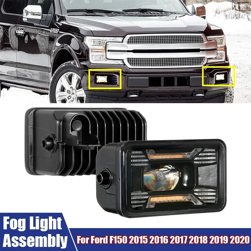 Fog Light Assembly Fit For Ford F150 2015 2016 2017 2018 2019 2020 A Pair of LED Fog Lights Turn Signal LED Daytime Running Lamp