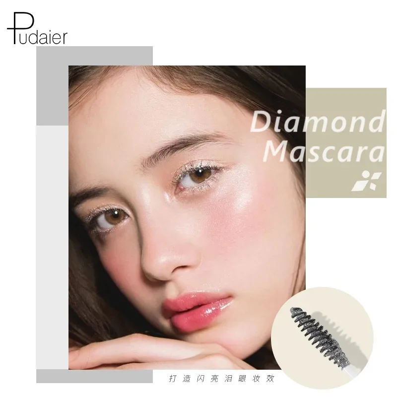 Darmowa Wysyłka Diamentowy Brokat Perłowy Maskara do Rzęs Podkręcająca Przedłużająca Makijaż z Brokatem na Scenę Wydłużająca Rzęsy Kosmetyk