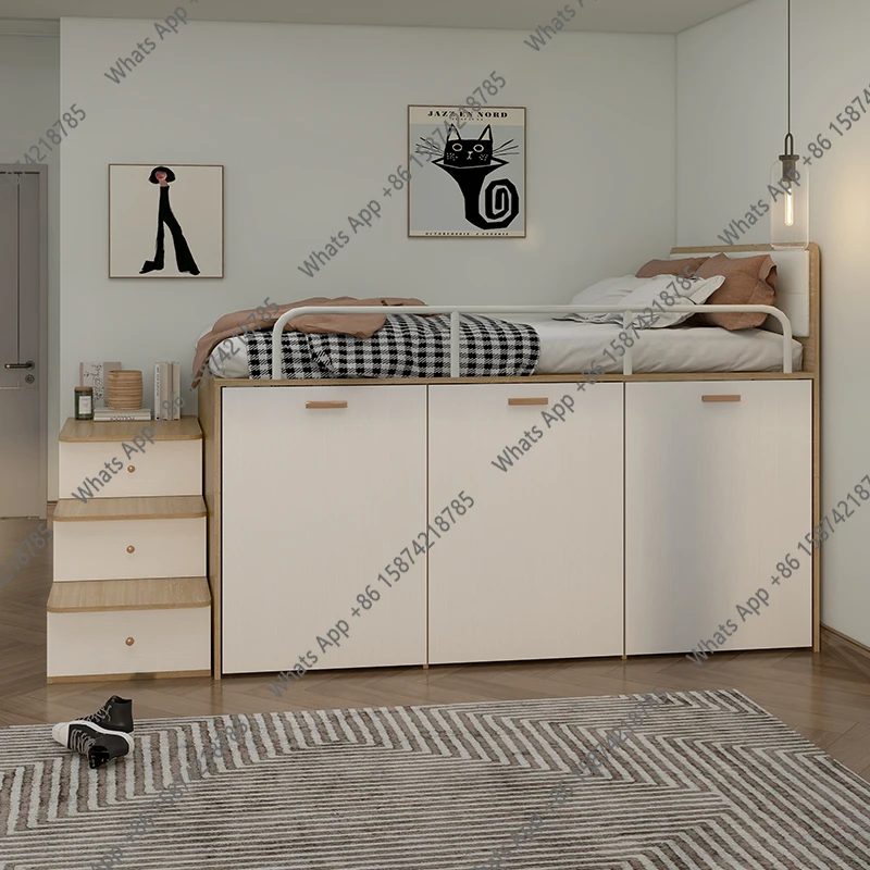 B A Customizable Small Apartment Children's Half-height Bed Combination Tatami Bed Wardrobe Integrated