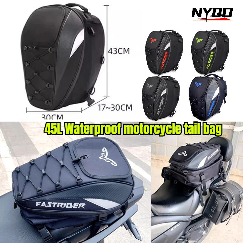 Motorcycle Riding Travel Backpack Large Capacity Helmet Bag Waterproof Rear Seat Bag Rider Equipment Oxford Material dry bag