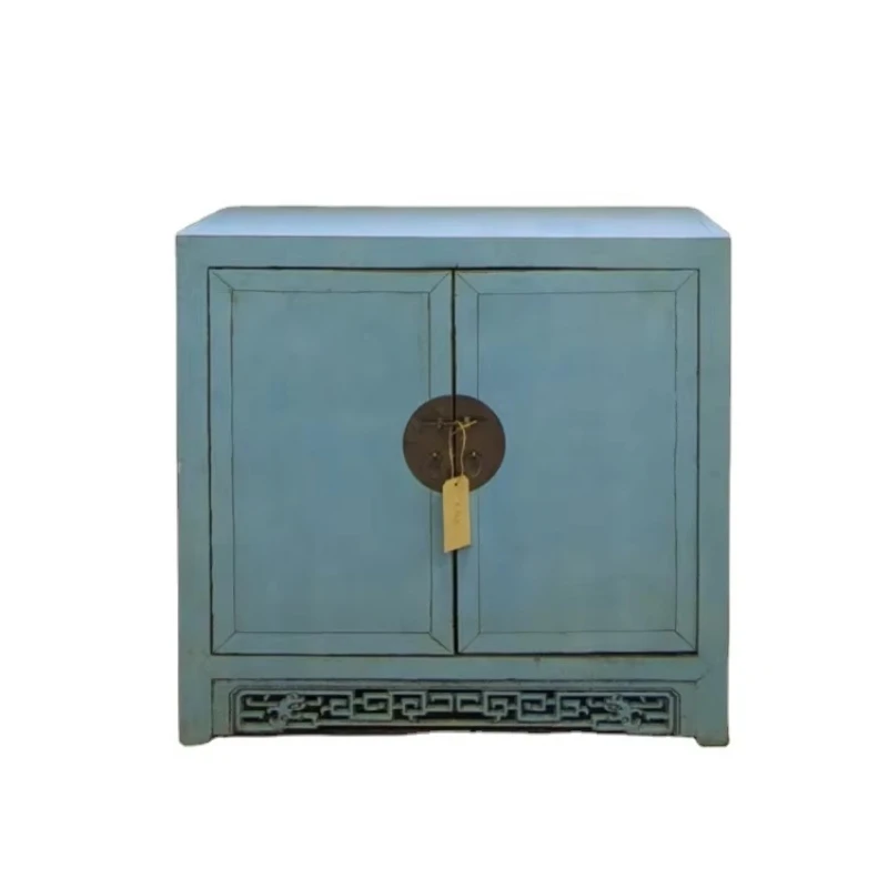 

Антикварный деревянный окрашенный шкаф для обуви с двойной дверью, декоративный шкаф для гостиной