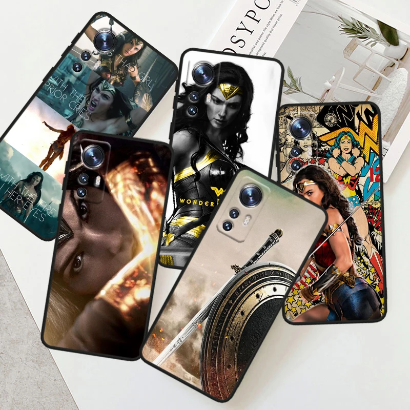 Wonder Woman Cute For Xiaomi Mi 14 13 12T 12S 12X 12 11i 11X 11T 11 Ultra Lite Pro Soft Silicone Black Phone Case