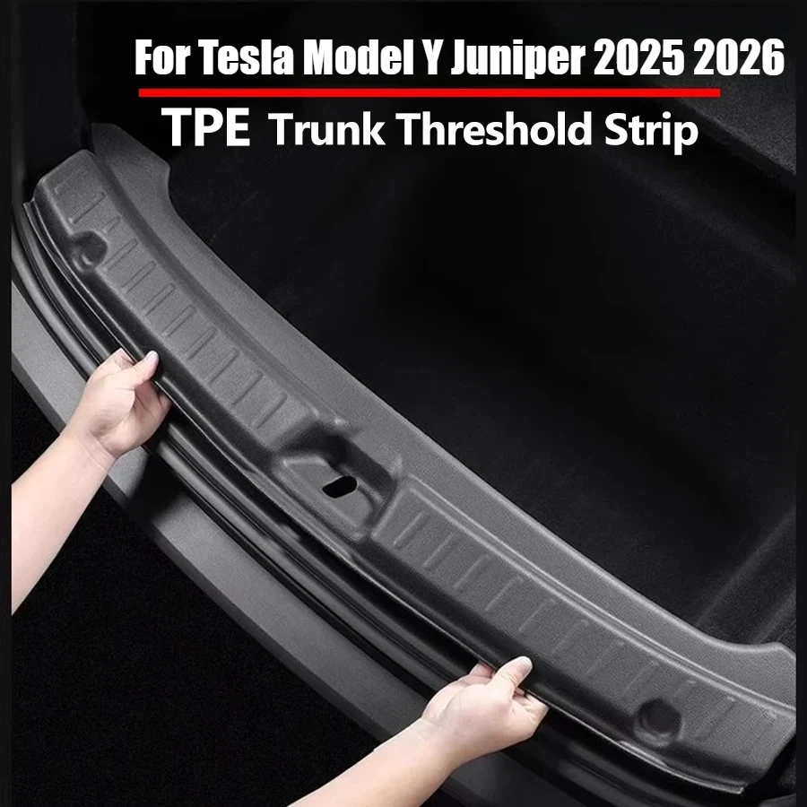 TPE Trunk Sill Plate Cover for Tesla Model Y Juniper 2025 2026 Rear Bumper Guard Protector Scratch Protection Accessories